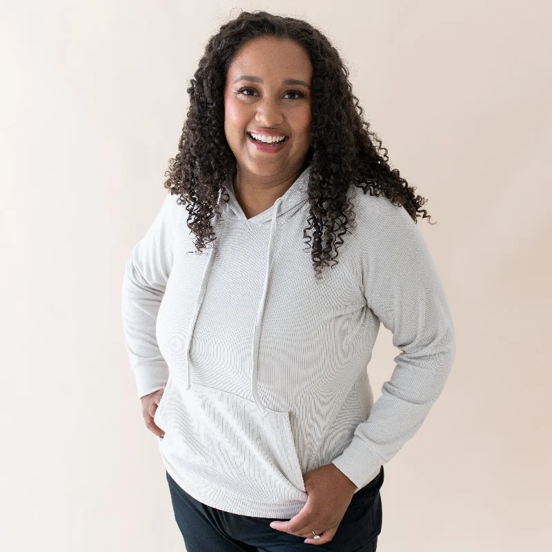 Women's Ribbed Hoodie in Oat