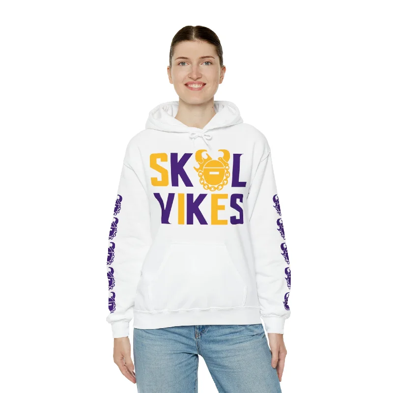 Unisex Heavy Blend™ Hooded Sweatshirt - Vikes + Game Day Helmet (Sleeves)