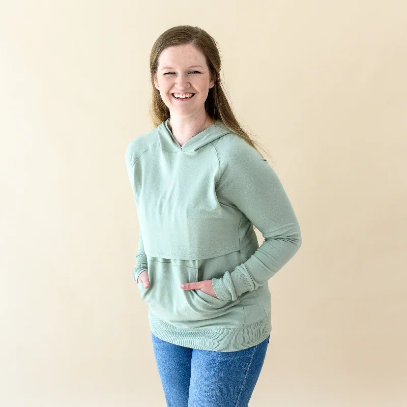 Women's French Terry Nursing Hoodie in Thyme