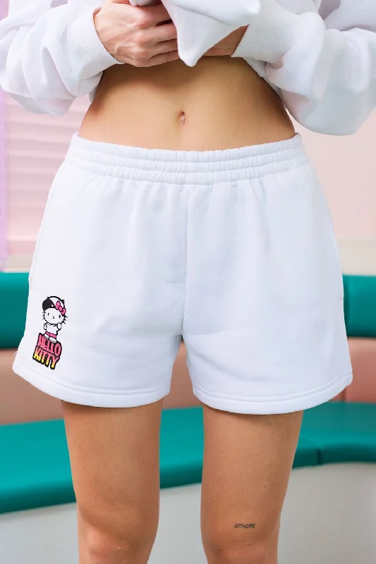 All White Hello Kitty Shorts