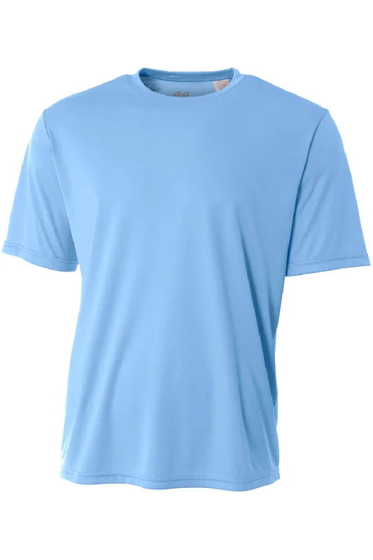 A4 Youth Performance Moisture Wicking Short Sleeve Crewneck T-Shirt - Light Blue