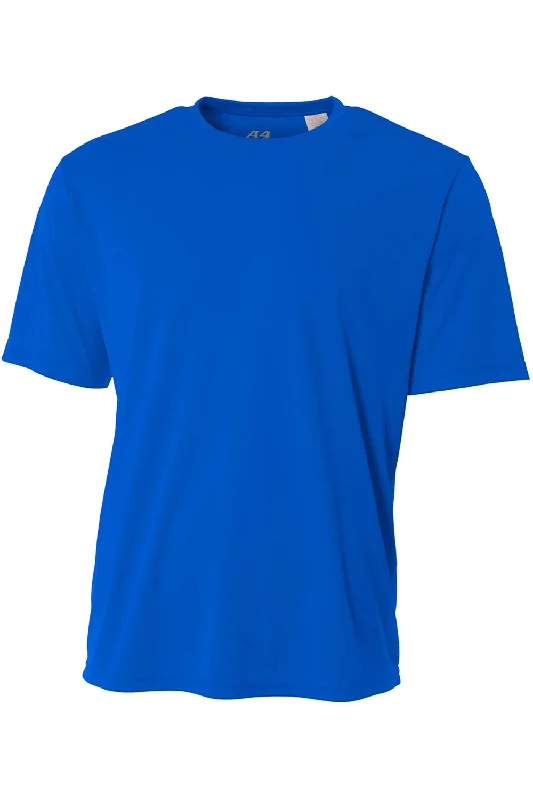 A4 Youth Performance Moisture Wicking Short Sleeve Crewneck T-Shirt - Royal Blue