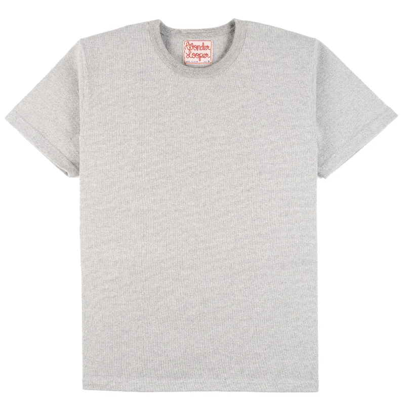 Crewneck T-shirt - Double Heavyweight - Heather Grey