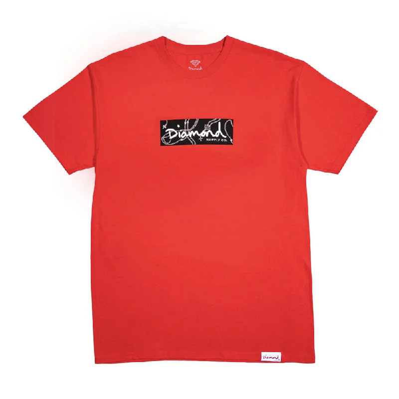 Diamond Supply Co Rosary Box Logo T-shirt Red