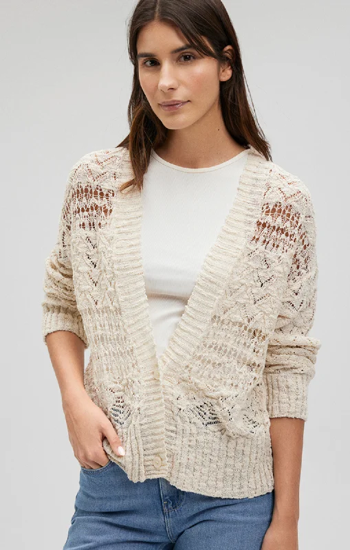 WOVEN CARDIGAN SWEATER IN TOFU