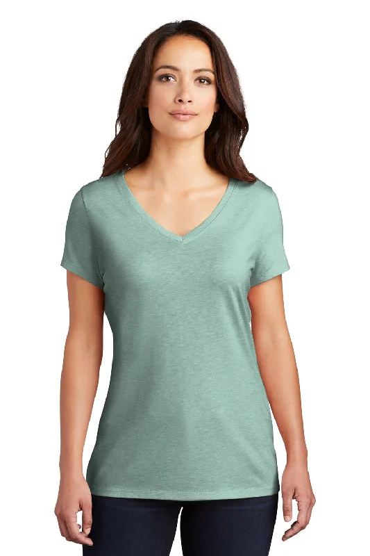 District Womens Perfect Tri Short Sleeve V-Neck T-Shirt - Heather Dusty Sage