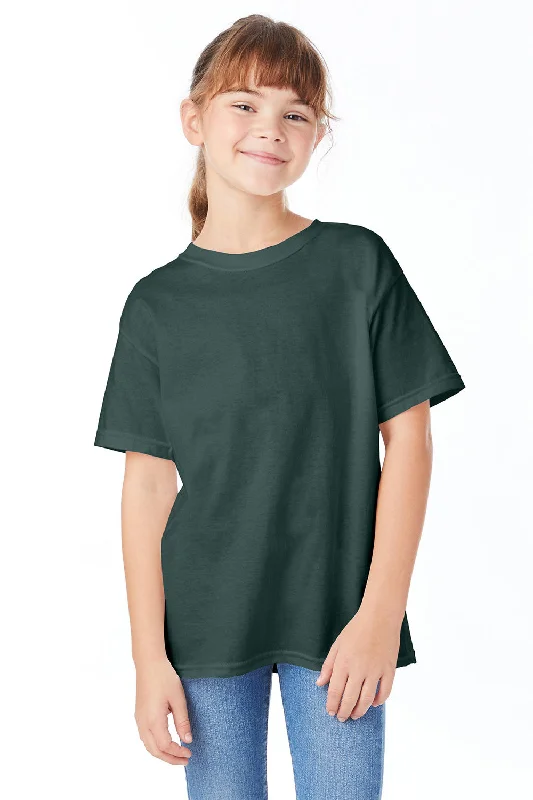 Hanes Youth ComfortSoft Short Sleeve Crewneck T-Shirt - Athletic Dark Green