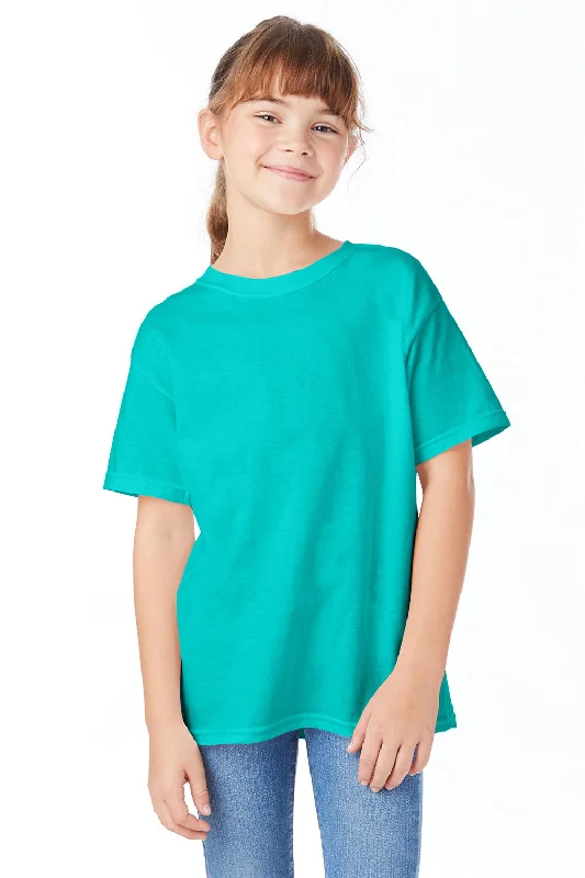 Hanes Youth ComfortSoft Short Sleeve Crewneck T-Shirt - Athletic Teal Green