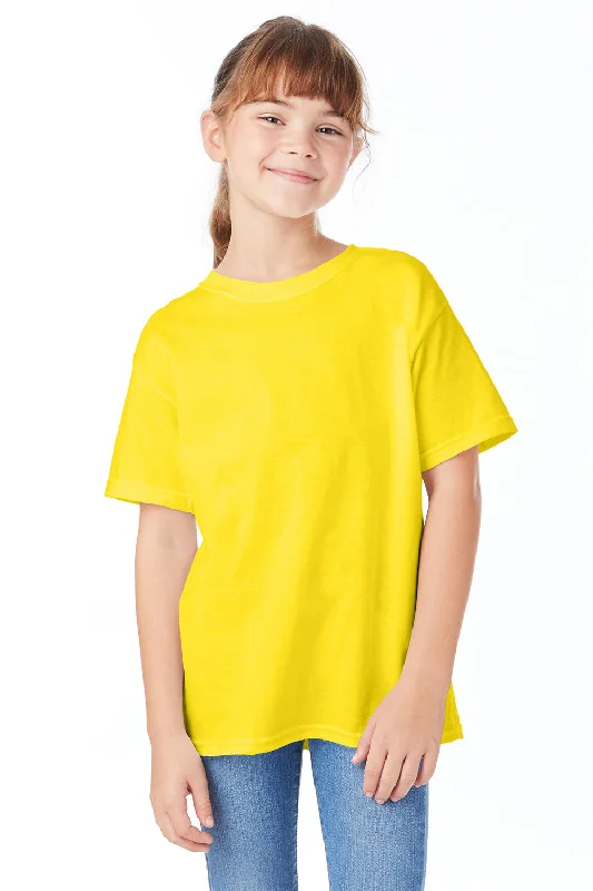 Hanes Youth ComfortSoft Short Sleeve Crewneck T-Shirt - Athletic Yellow