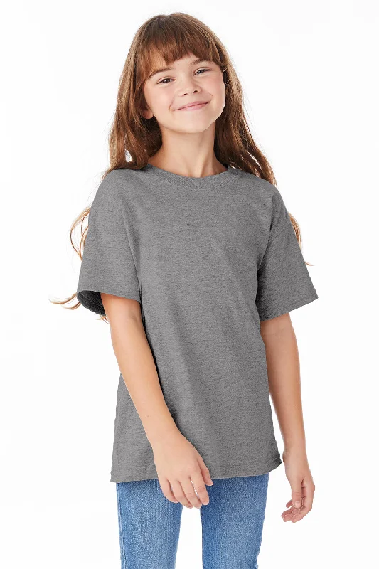 Hanes Youth ComfortSoft Short Sleeve Crewneck T-Shirt - Oxford Grey