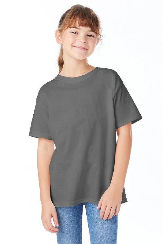 Hanes Youth ComfortSoft Short Sleeve Crewneck T-Shirt - Smoke Grey