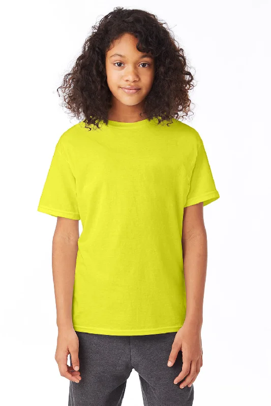 Hanes Youth EcoSmart Short Sleeve Crewneck T-Shirt - Safety Green