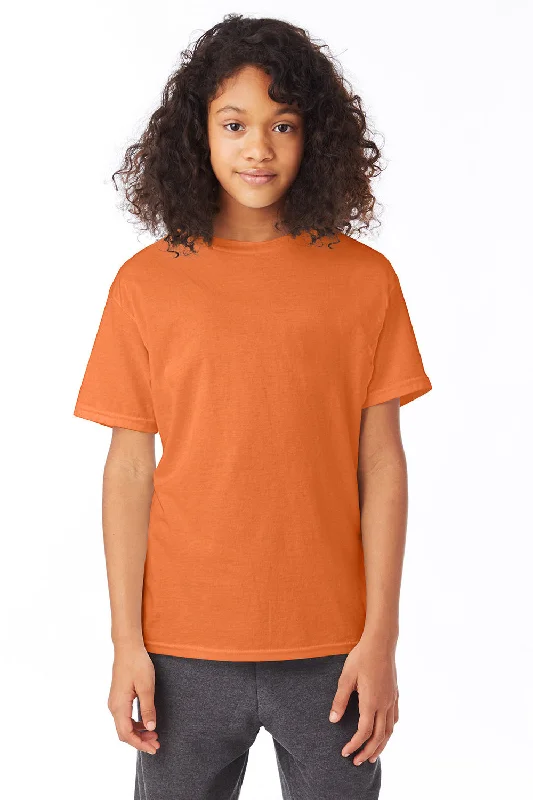 Hanes Youth EcoSmart Short Sleeve Crewneck T-Shirt - Safety Orange