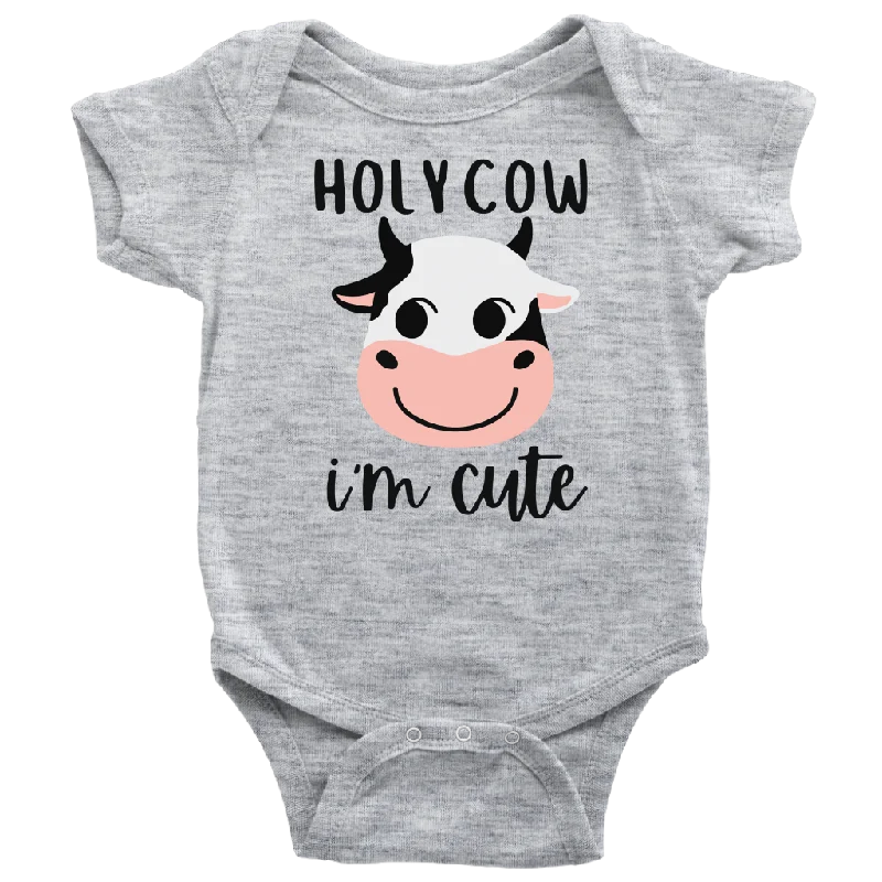 Holy Cow, I'm Cute Baby Snap Bodysuit Onesie