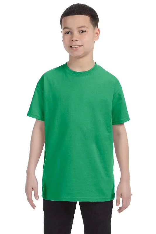 Jerzees Youth Dri-Power Moisture Wicking Short Sleeve Crewneck T-Shirt - Heather Irish Green