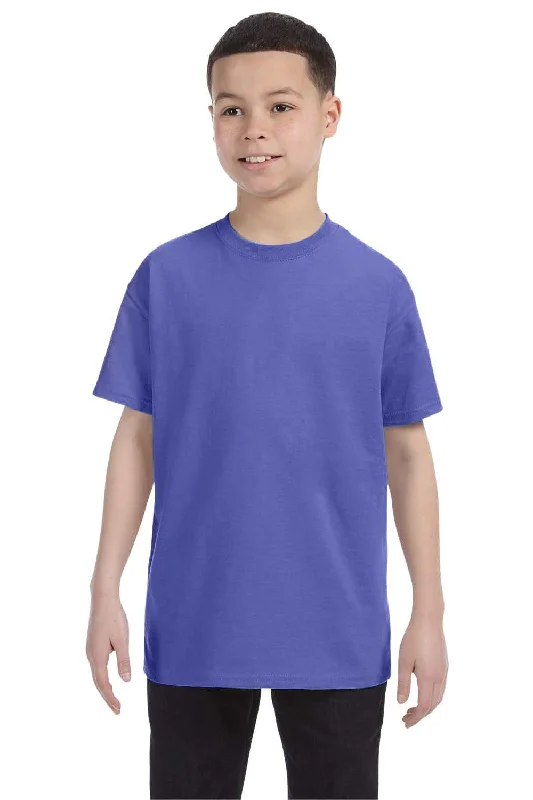 Jerzees Youth Dri-Power Moisture Wicking Short Sleeve Crewneck T-Shirt - Violet