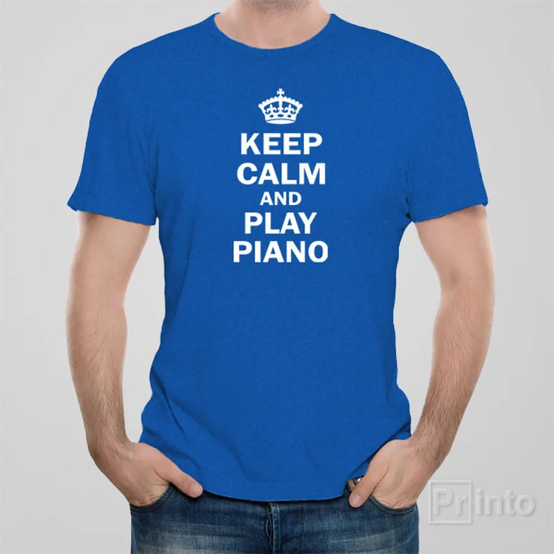 Keep calm and play piano - T-shirt