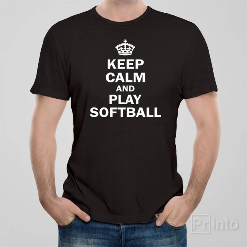 Keep calm and play softball - T-shirt