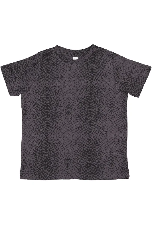 LAT Youth Fine Jersey Short Sleeve Crewneck T-Shirt - Black Reptile