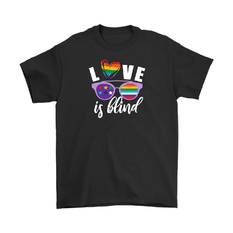 LOVE is BLIND, Rainbow Glasses, Men's and Women's T-Shirts. LGBTQ