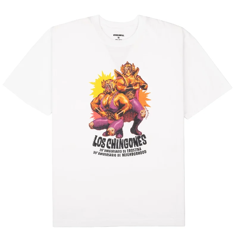 Neighborhood x Erostika Los Chingones Tee - Wrestlers - White