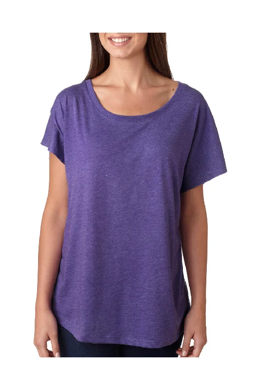 Next Level Womens Dolman Jersey Short Sleeve Scoop Neck T-Shirt - Purple Rush - Closeout