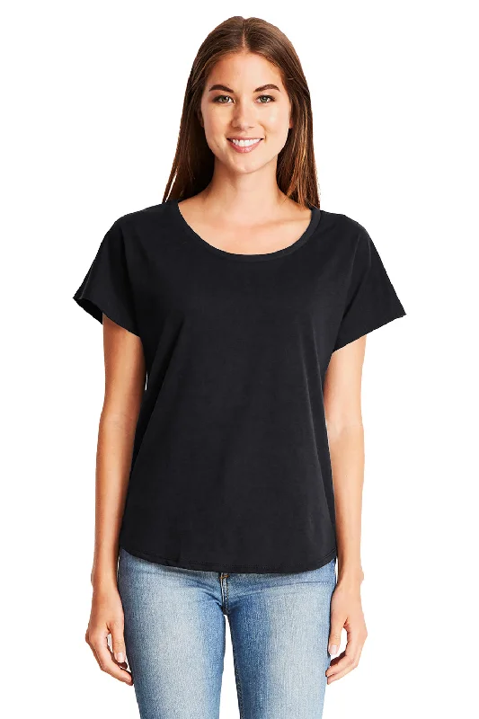 Next Level Womens Ideal Dolman Short Sleeve Crewneck T-Shirt - Black