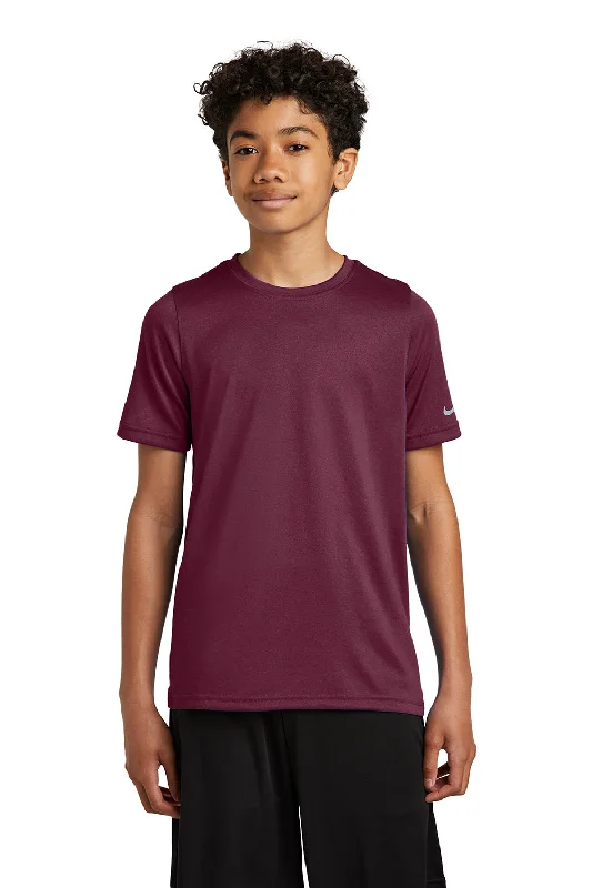 Nike Youth rLegend Dri-Fit Moisture Wicking Short Sleeve Crewneck T-Shirt - Deep Maroon