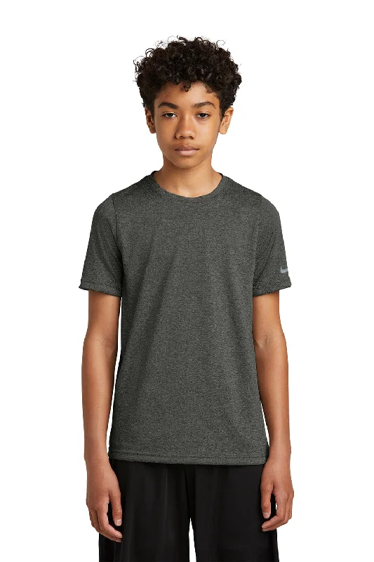 Nike Youth rLegend Dri-Fit Moisture Wicking Short Sleeve Crewneck T-Shirt - Heather Dark Smoke Grey