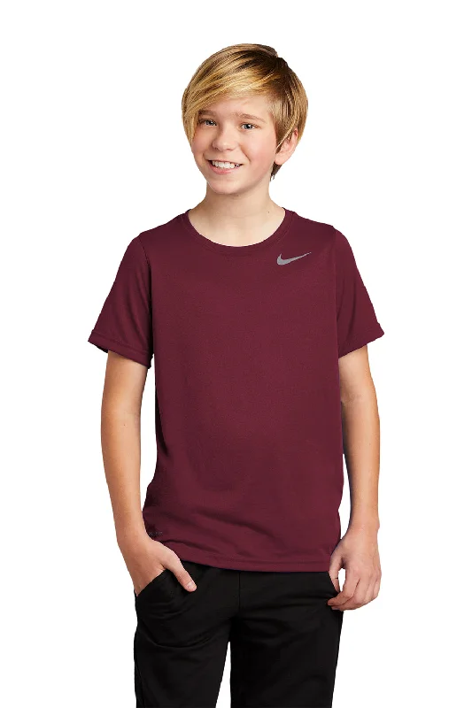 Nike Youth Team rLegend Dri-Fit Moisture Wicking Short Sleeve Crewneck T-Shirt - Deep Maroon