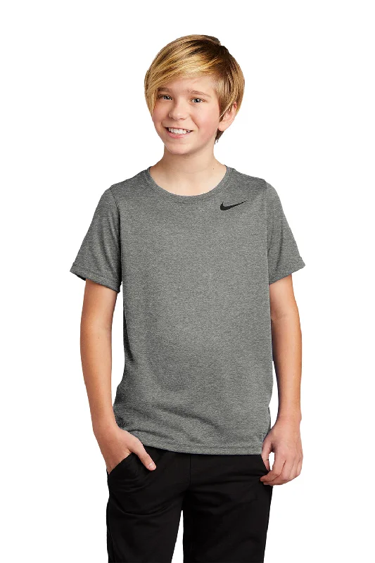 Nike Youth Team rLegend Dri-Fit Moisture Wicking Short Sleeve Crewneck T-Shirt - Heather Carbon Grey