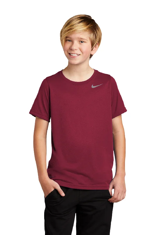 Nike Youth Team rLegend Dri-Fit Moisture Wicking Short Sleeve Crewneck T-Shirt - Team Maroon