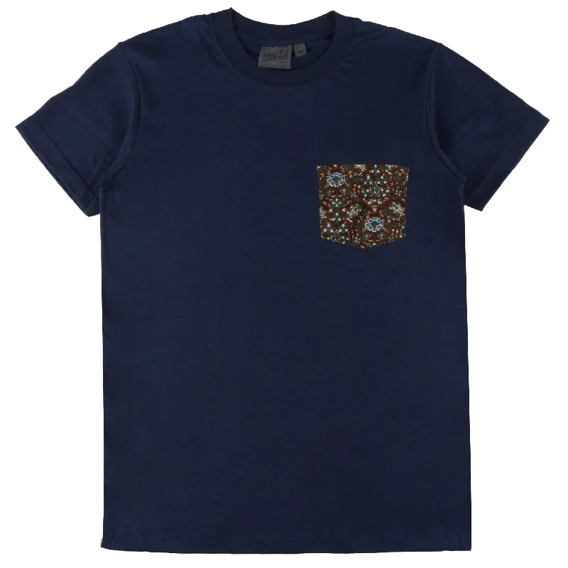 Pocket Tee - Navy + Bandana Cloth - Brown