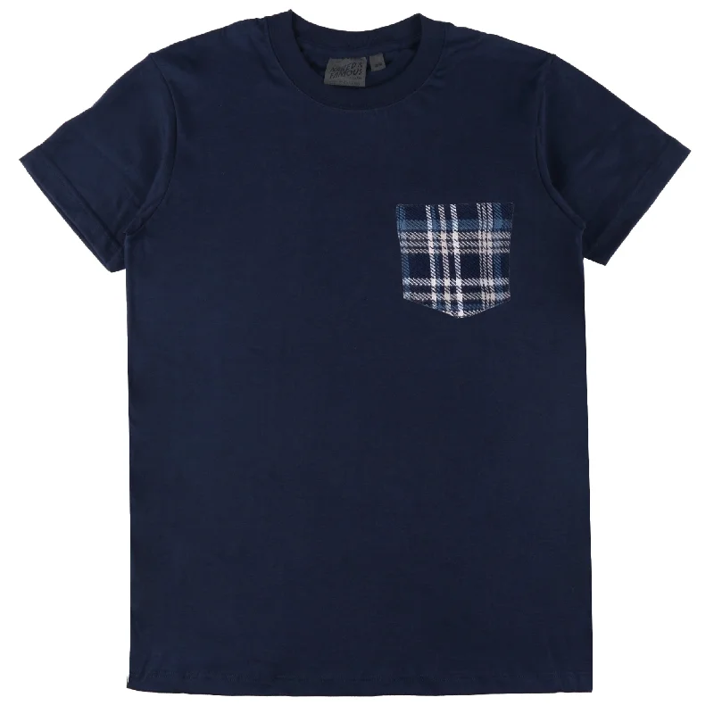 Pocket Tee - Navy + Triple Yarn Twill Check Brush - Navy