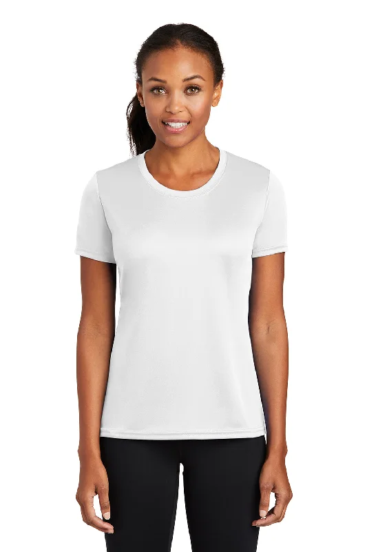 Port & Company Womens Dry Zone Performance Moisture Wicking Short Sleeve Crewneck T-Shirt - White