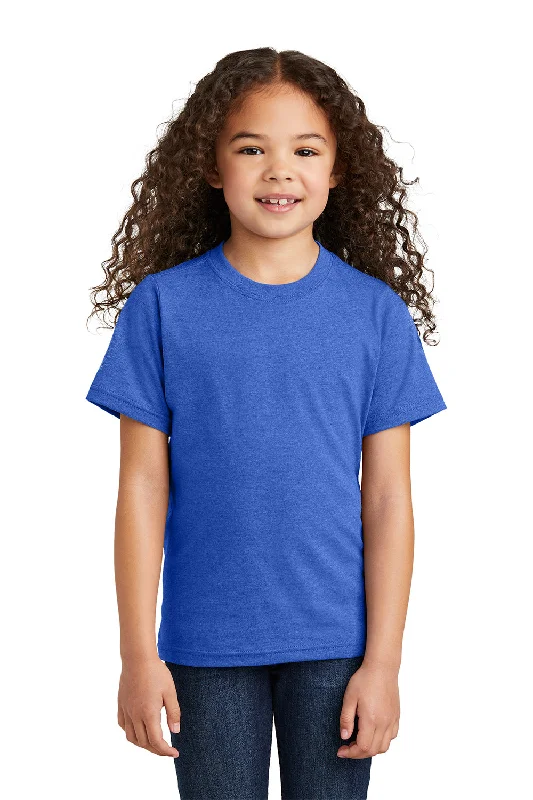 Port & Company Youth Short Sleeve Crewneck T-Shirt - Heather Royal Blue