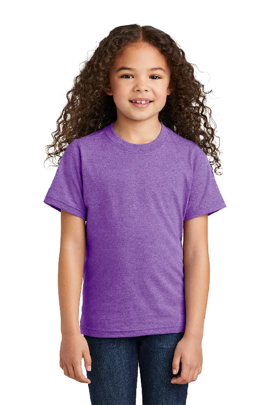 Port & Company Youth Short Sleeve Crewneck T-Shirt - Heather Team Purple