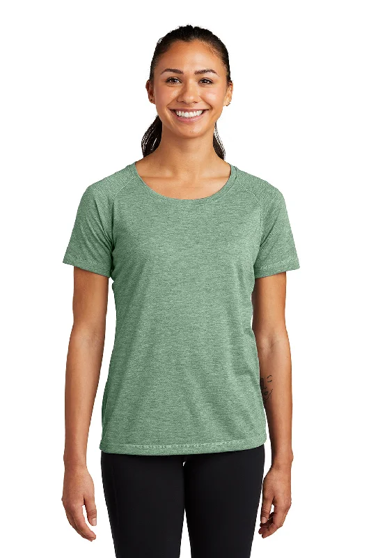 Sport-Tek Womens Moisture Wicking Short Sleeve Scoop Neck T-Shirt - Heather Forest Green