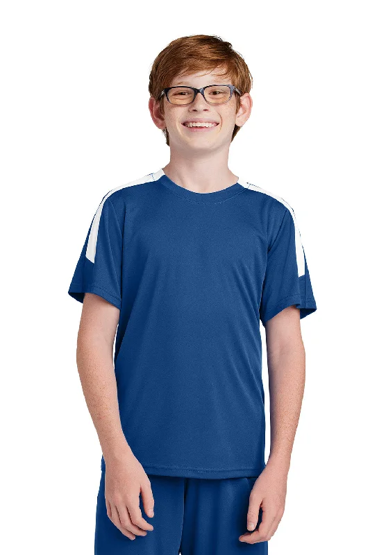 Sport-Tek Youth Moisture Wicking Competitor United Short Sleeve Crewneck T-Shirt - Royal Blue/White - COMING SOON