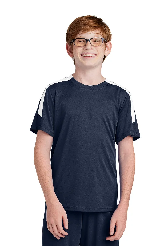 Sport-Tek Youth Moisture Wicking Competitor United Short Sleeve Crewneck T-Shirt - True Navy Blue/White - COMING SOON