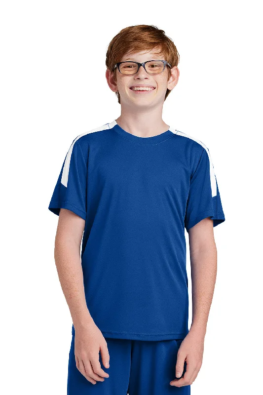 Sport-Tek Youth Moisture Wicking Competitor United Short Sleeve Crewneck T-Shirt - True Royal Blue/White - COMING SOON