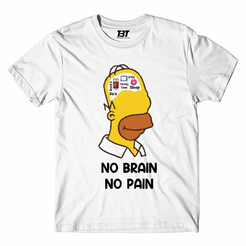 The Simpsons T shirt - No Brain No Pain