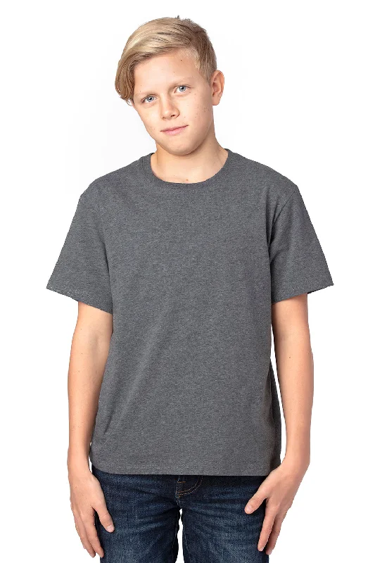 Threadfast Apparel Youth Ultimate Short Sleeve Crewneck T-Shirt - Heather Charcoal Grey