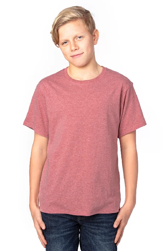 Threadfast Apparel Youth Ultimate Short Sleeve Crewneck T-Shirt - Heather Maroon