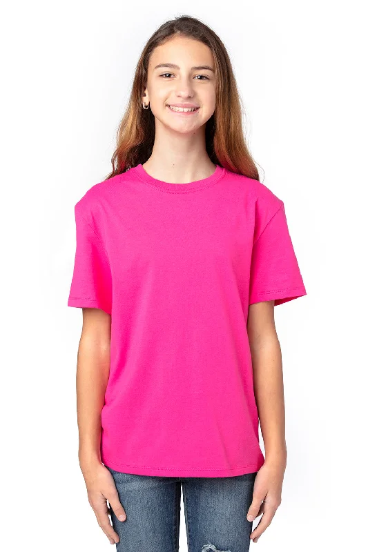 Threadfast Apparel Youth Ultimate Short Sleeve Crewneck T-Shirt - Hot Pink