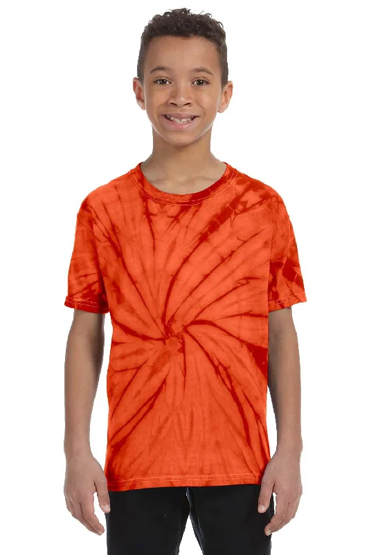 Tie-Dye Youth Short Sleeve Crewneck T-Shirt - Orange