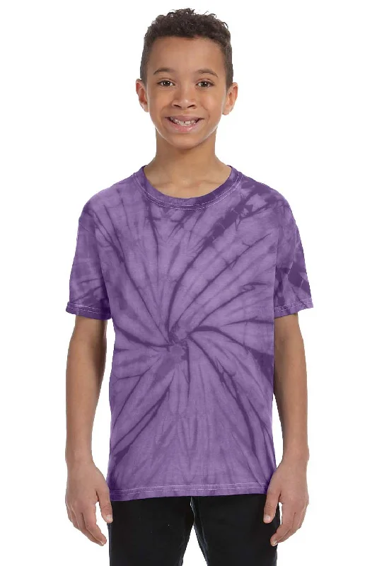 Tie-Dye Youth Short Sleeve Crewneck T-Shirt - Purple