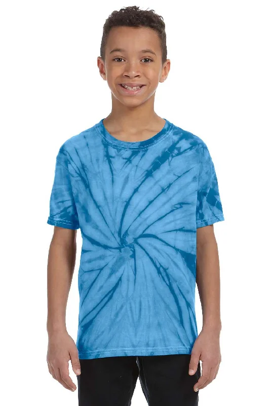 Tie-Dye Youth Short Sleeve Crewneck T-Shirt - Turquoise Blue