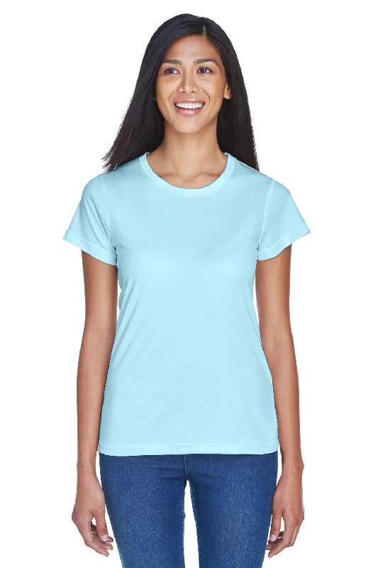 UltraClub Womens Cool & Dry Performance Moisture Wicking Short Sleeve Crewneck T-Shirt - Ice Blue