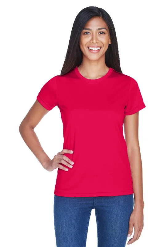 UltraClub Womens Cool & Dry Performance Moisture Wicking Short Sleeve Crewneck T-Shirt - Red